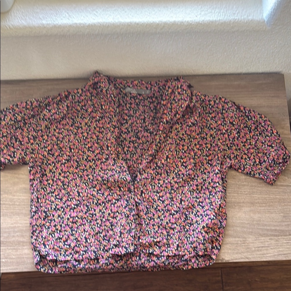 Prana Pink and Black Button Down Shirt Casual Style